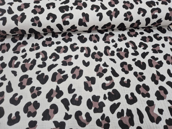 Musselin Leoprint beige